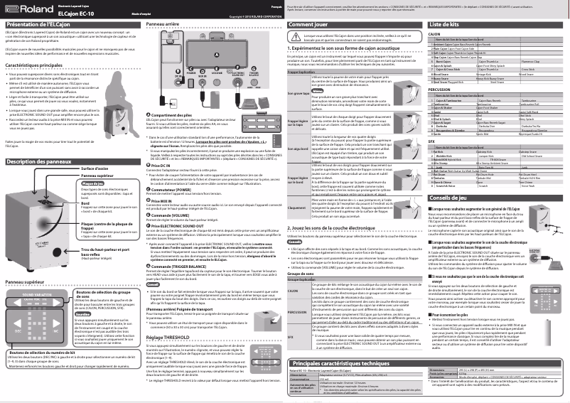 Page 1 de la notice Manuel utilisateur Roland ELCajon EC-10