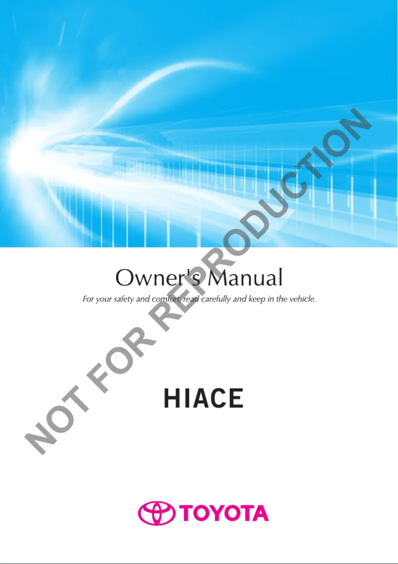 Página 1 del manual Manual de usuario Toyota HiAce (2015)