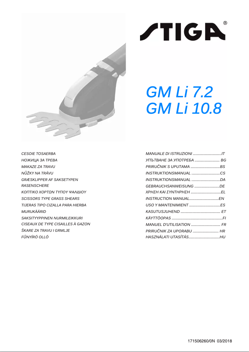 Page n°1 - Manuel utilisateur Stiga GM Li 10.8