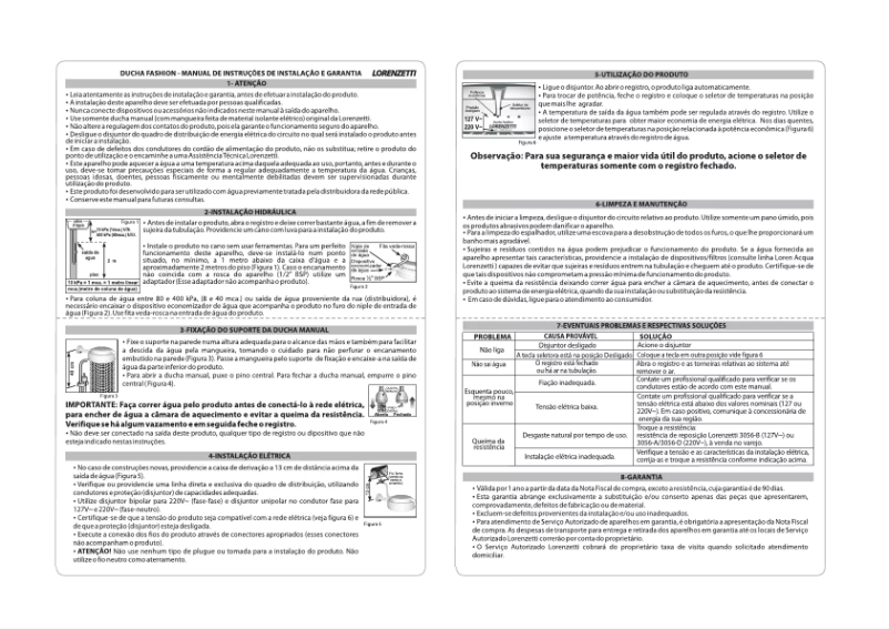Page n°1 - Manuel utilisateur Lorenzetti Fasion