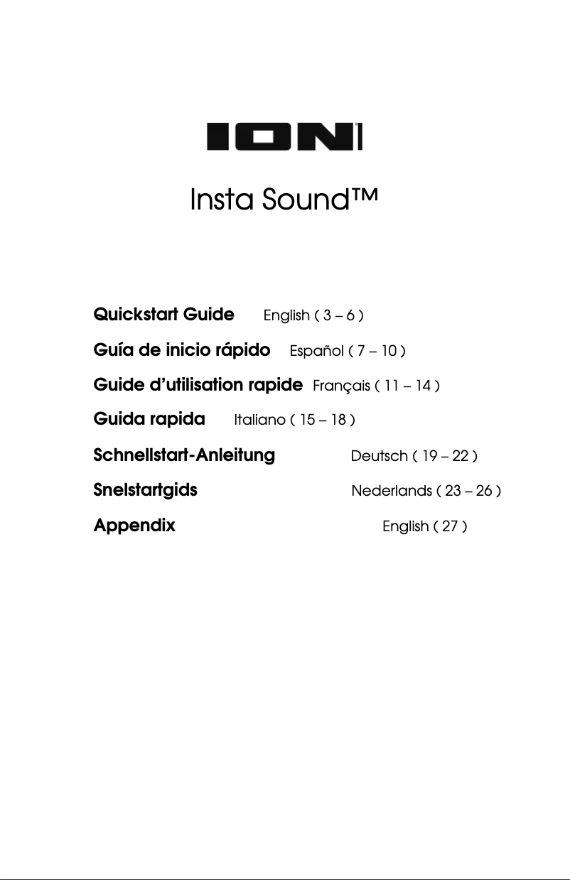 Page n°1 - Manuel utilisateur ION Insta Sound