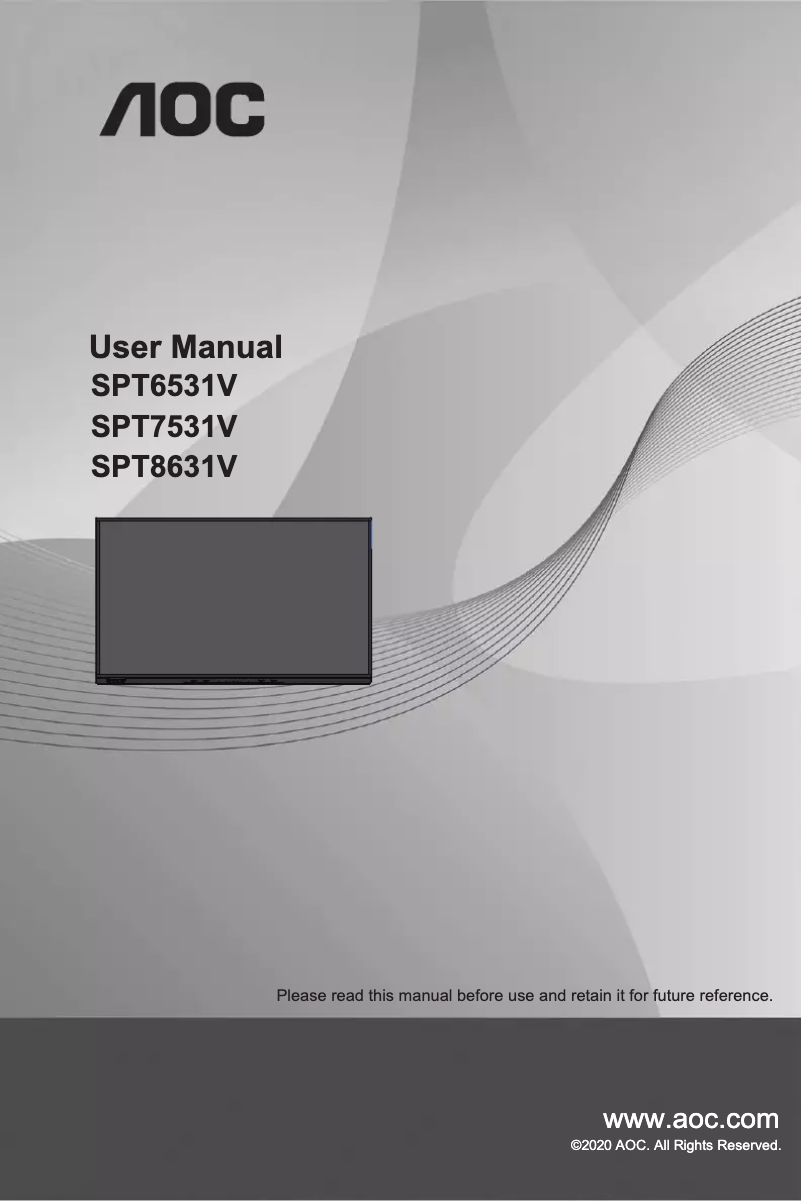 Page n°1 - Manuel utilisateur AOC SPT7531V