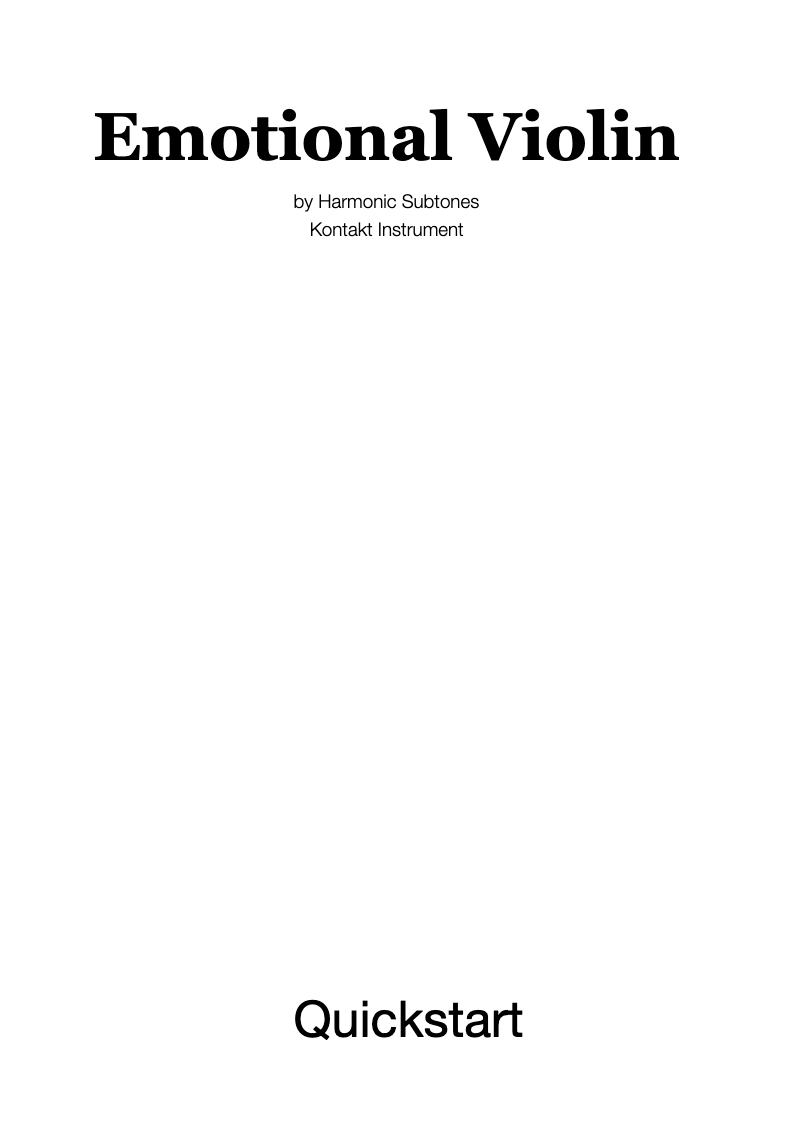 Page 1 de la notice Manuel utilisateur Best Service Emotional Violin
