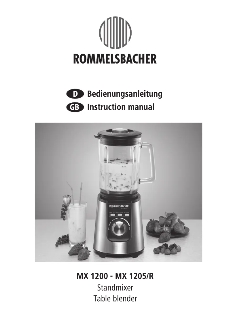 Página 1 del manual Manual de usuario Rommelsbacher MX 1205/R