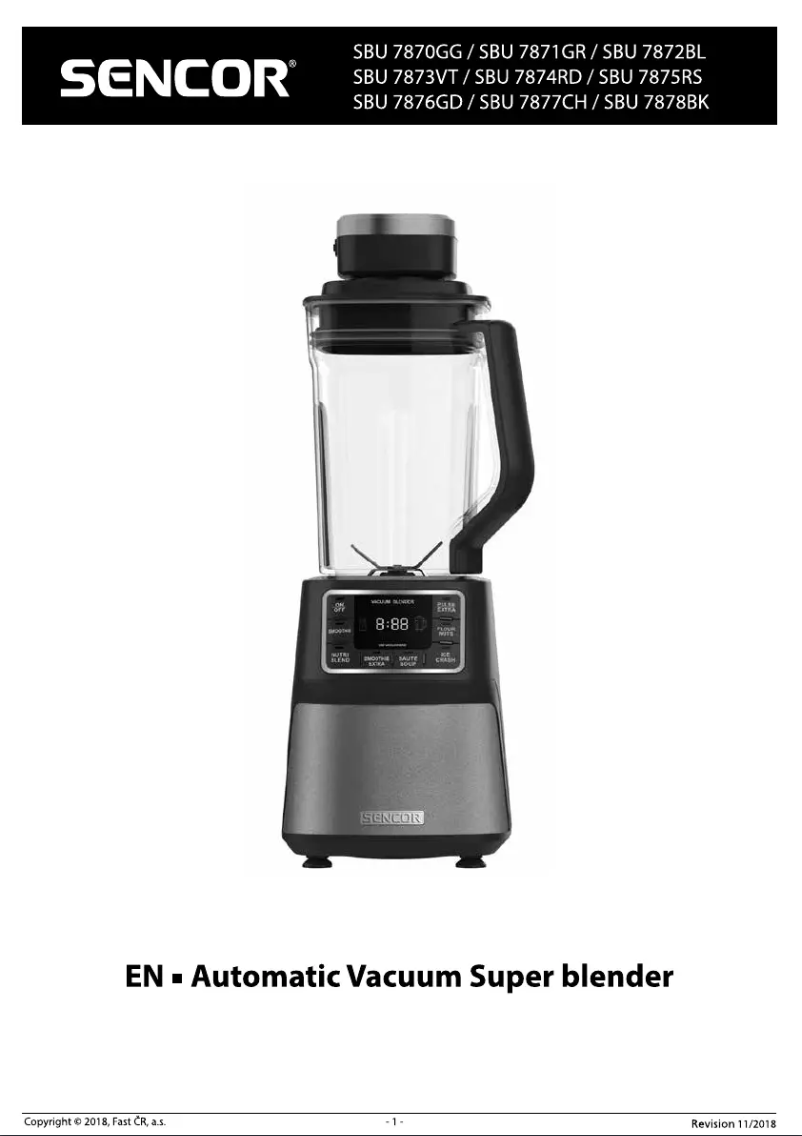 Página 1 del manual Manual de usuario Sencor SBU 7870GG