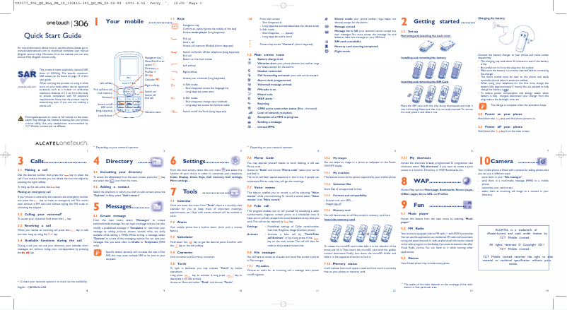 Page n°1 - Manuel utilisateur Alcatel-Lucent One Touch 306