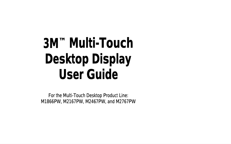 Page 1 de la notice Manuel utilisateur 3M M1866PW