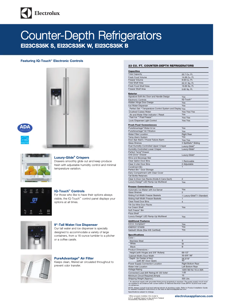 Page n°1 - Guide d'installation Electrolux EI23CS35K