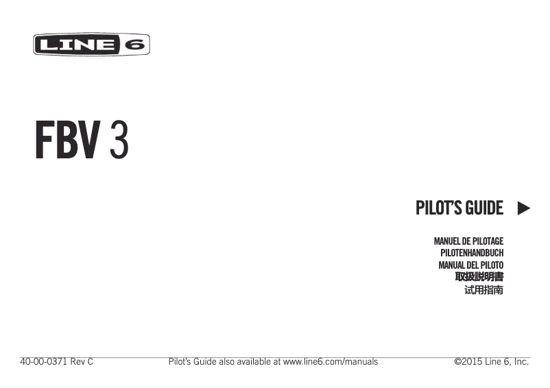 Page 1 de la notice Manuel utilisateur Line 6 FBV3