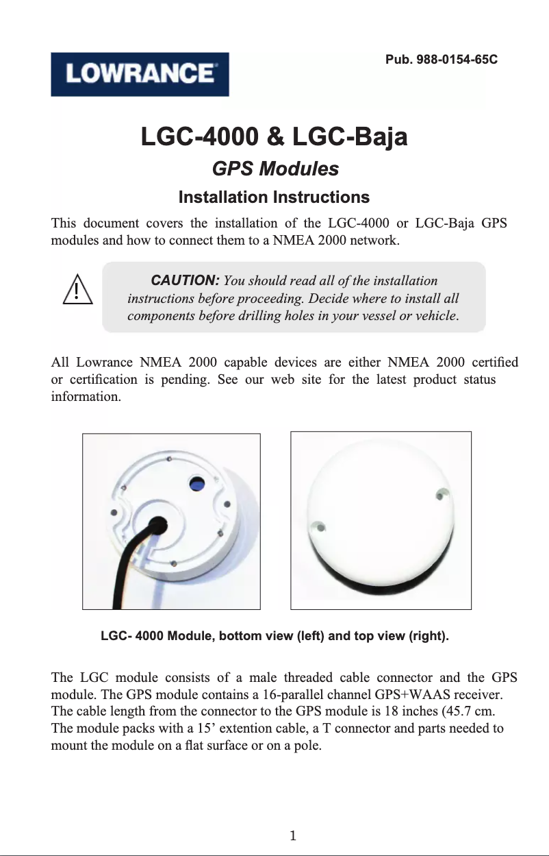 Image de la première page du manuel de l'appareil LGC-4000