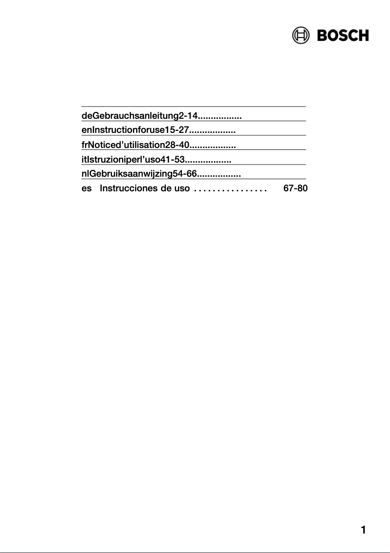 Page n°1 - Manuel utilisateur Bosch HSC290651