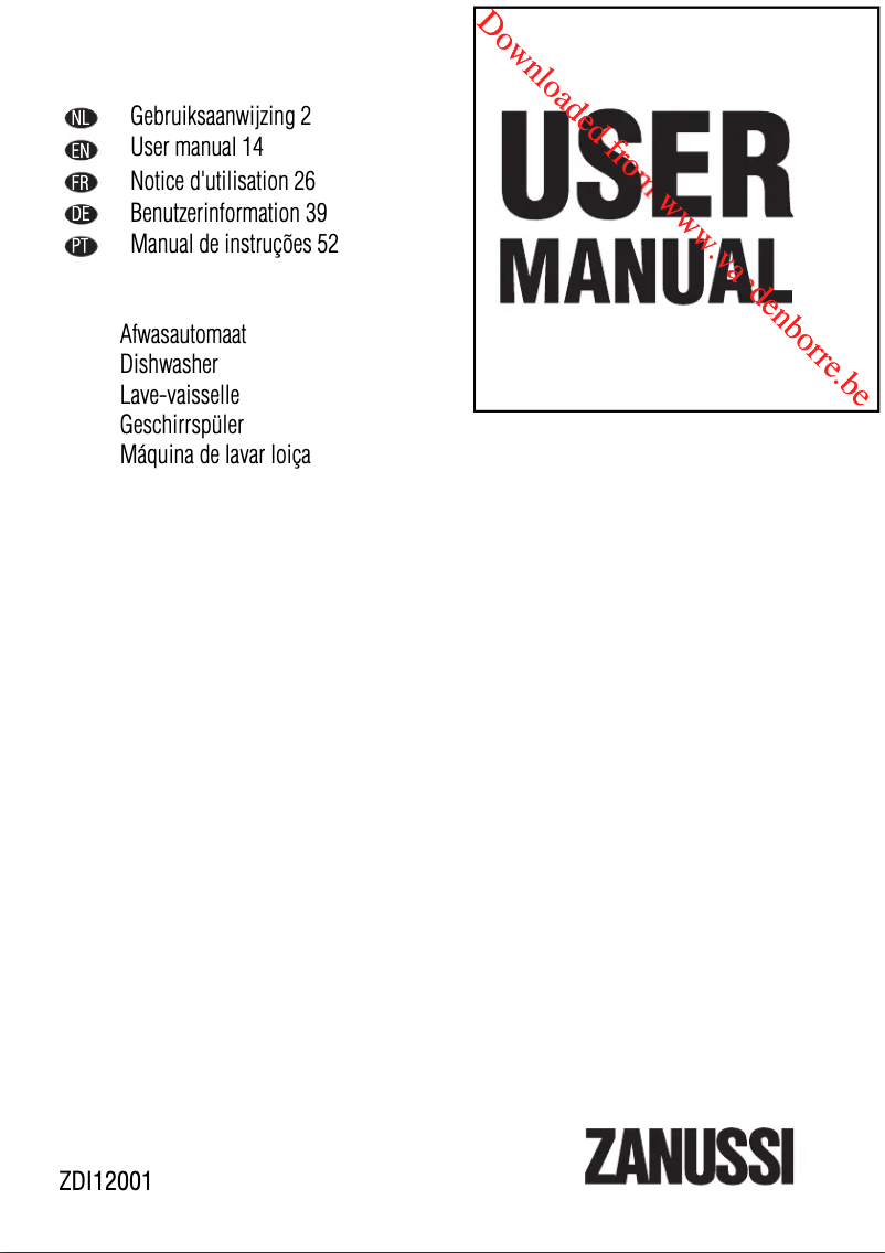 Imagen de la primera página del manual del dispositivo ZDI12001XA