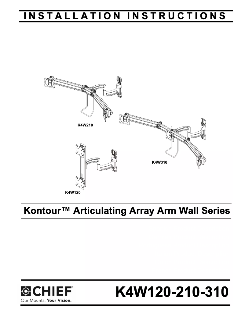 Page n°1 - Manuel utilisateur Chief K4W310B