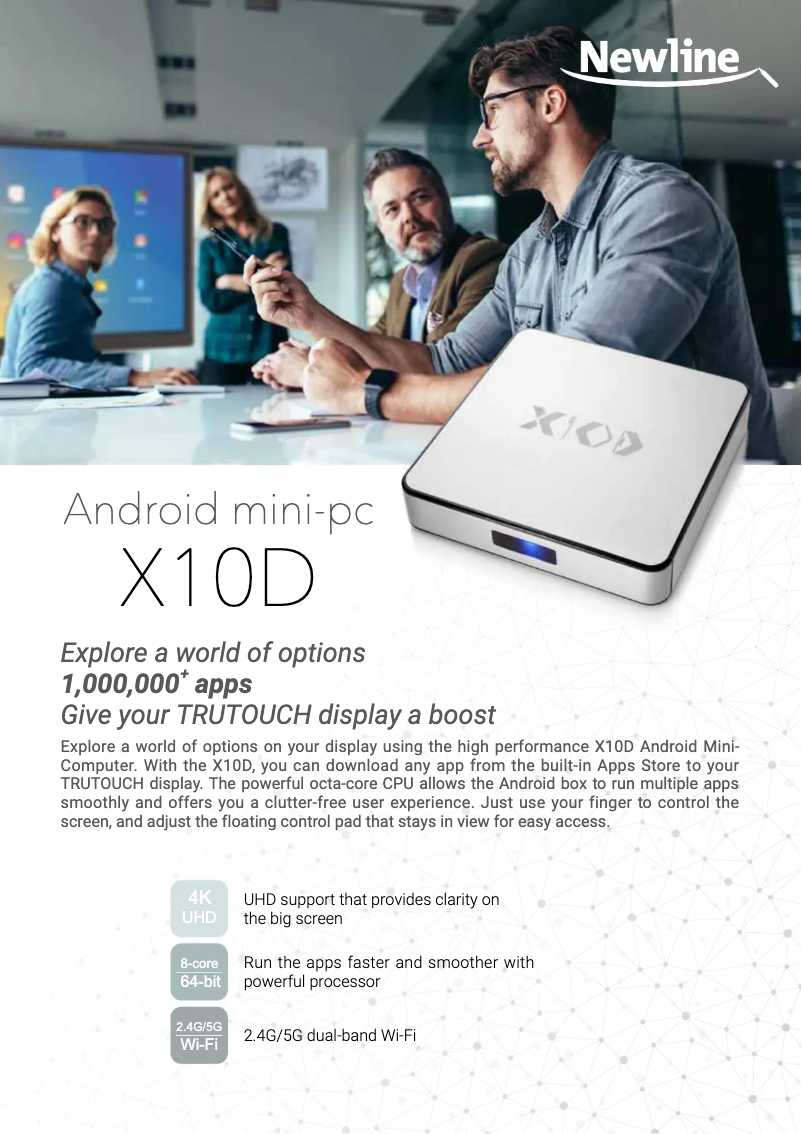 Page 1 de la notice Brochure Newline X10D