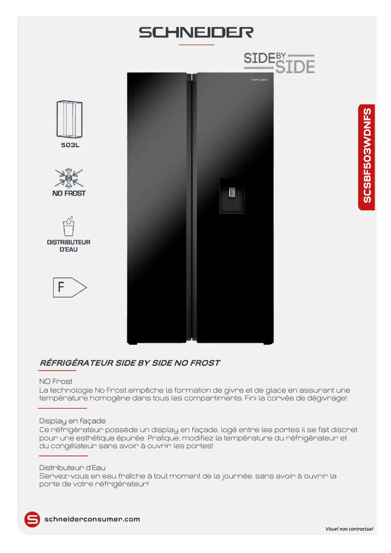 Page 1 de la notice Fiche technique Schneider SCSBF503WDNFB