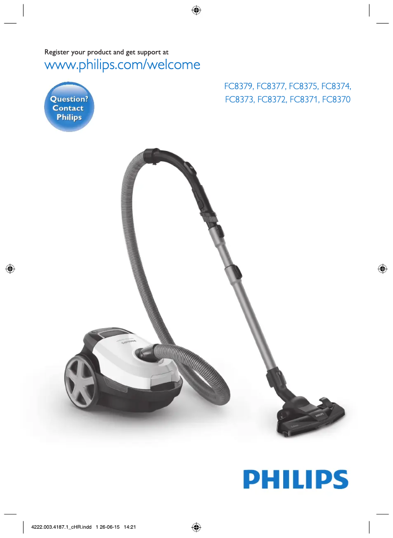 Page 1 de la notice Manuel utilisateur Philips Performer Compact FC8375