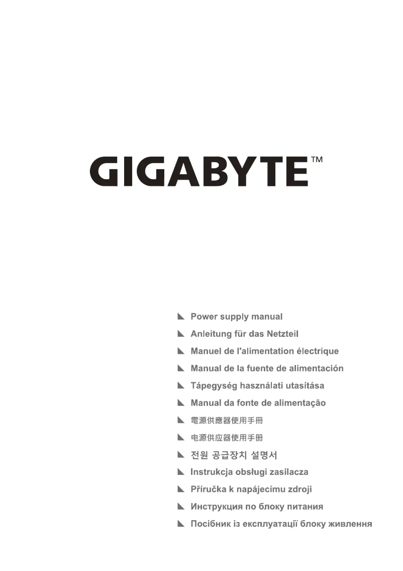 Page 1 de la notice Manuel utilisateur Gigabyte GP-P1000GM