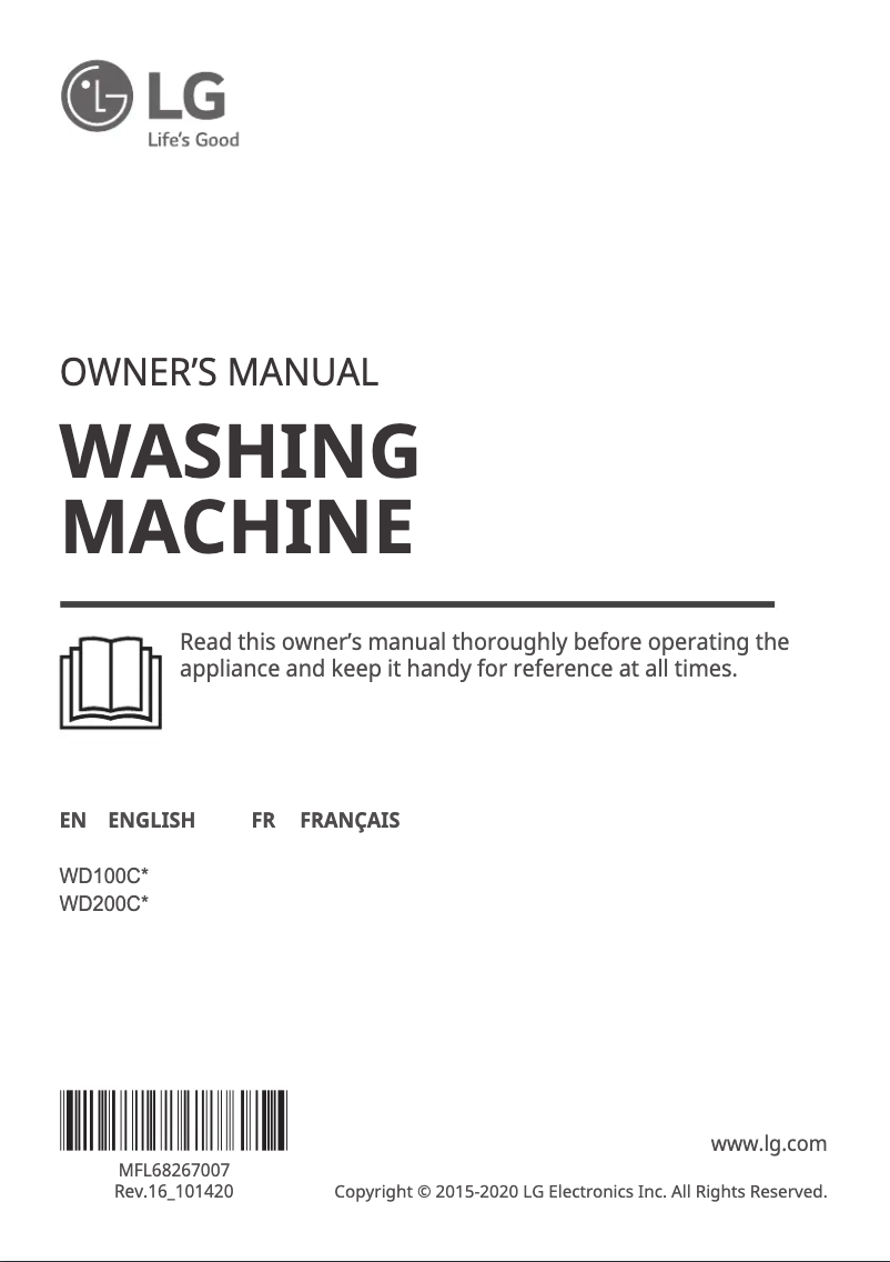 Page n°1 - Manuel utilisateur LG WD200CV