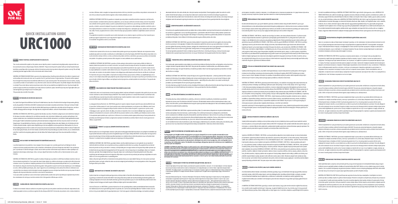 Page 1 de la notice Manuel utilisateur One for all URC1000
