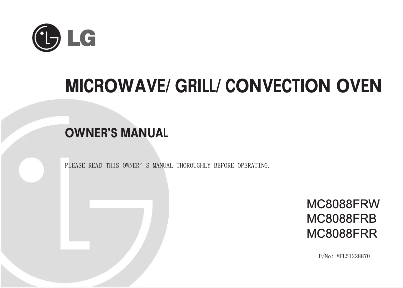 Page 1 de la notice Manuel utilisateur LG MC8088FRB