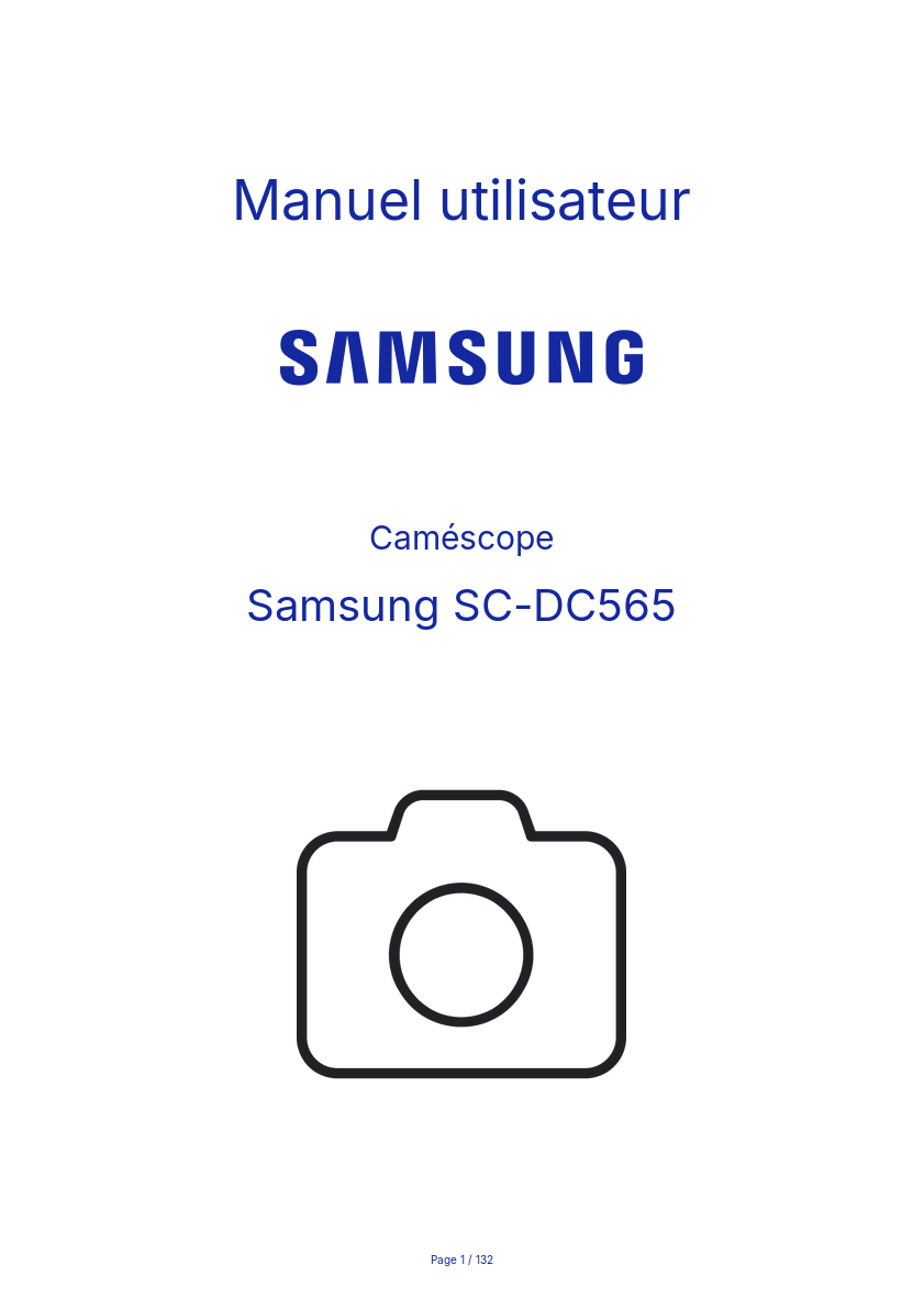 Page 1 de la notice Manuel utilisateur Samsung SC-DC565