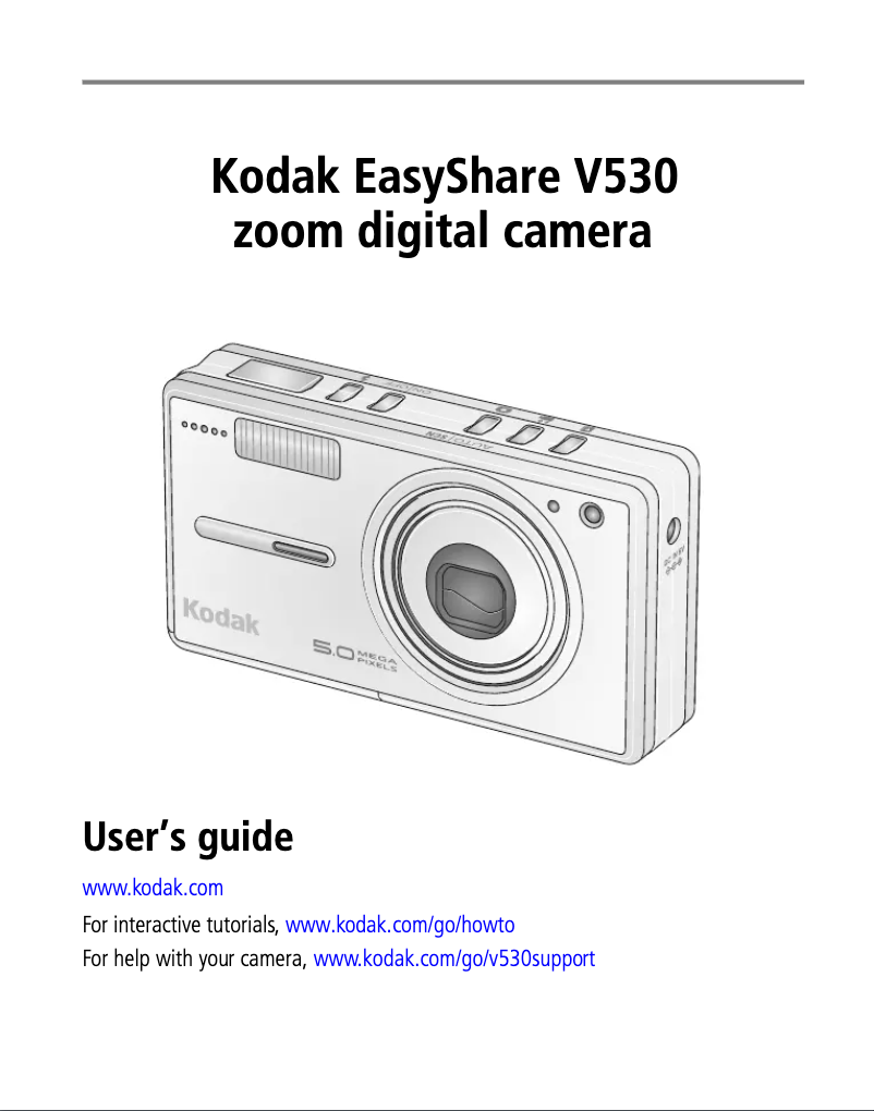 Image de la première page du manuel de l'appareil EasyShare V530 Zoom