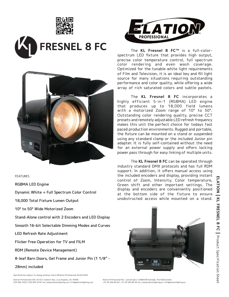 Image de la première page du manuel de l'appareil KL Fresnel 8 FC