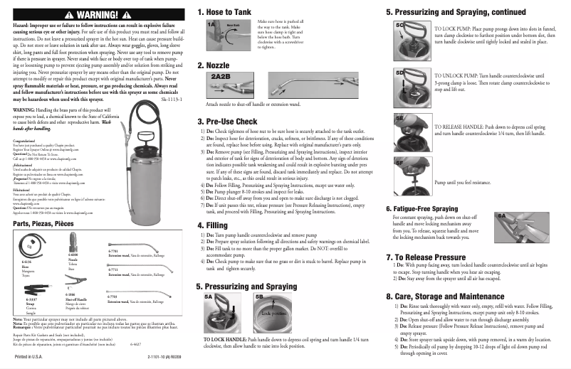 Page 1 de la notice Manuel utilisateur Chapin 1739