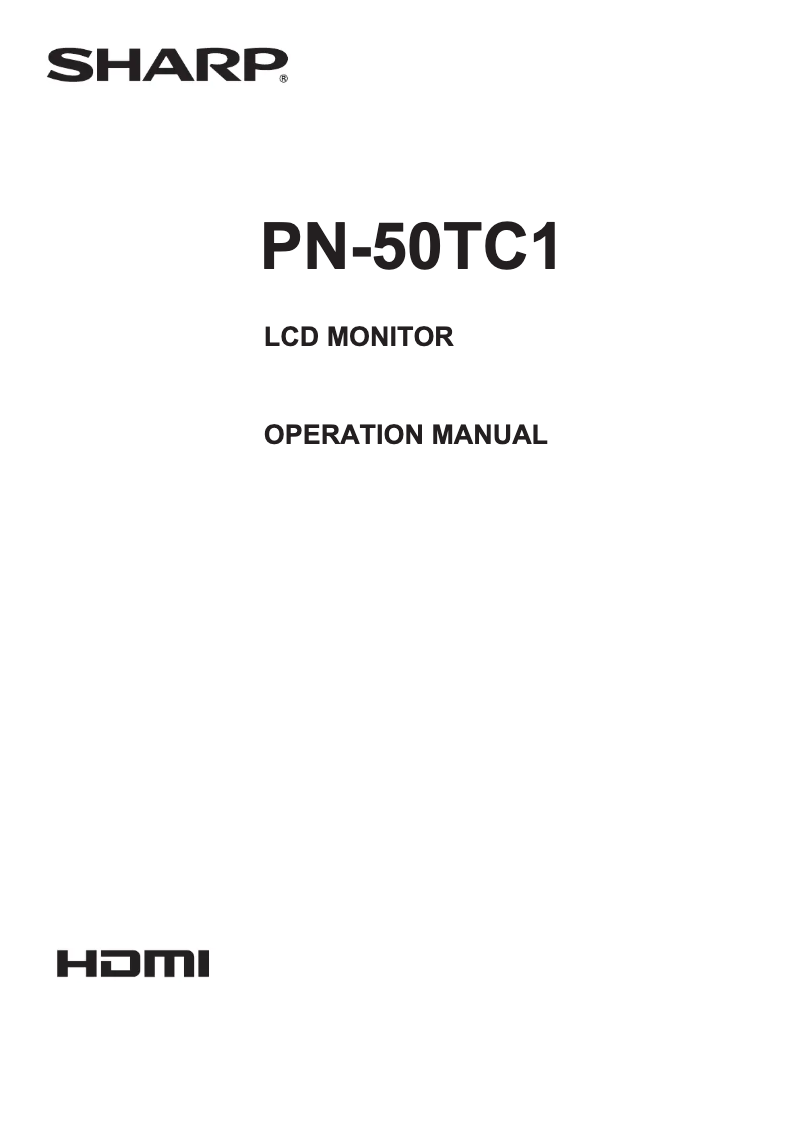 Image de la première page du manuel de l'appareil PN-50TC1