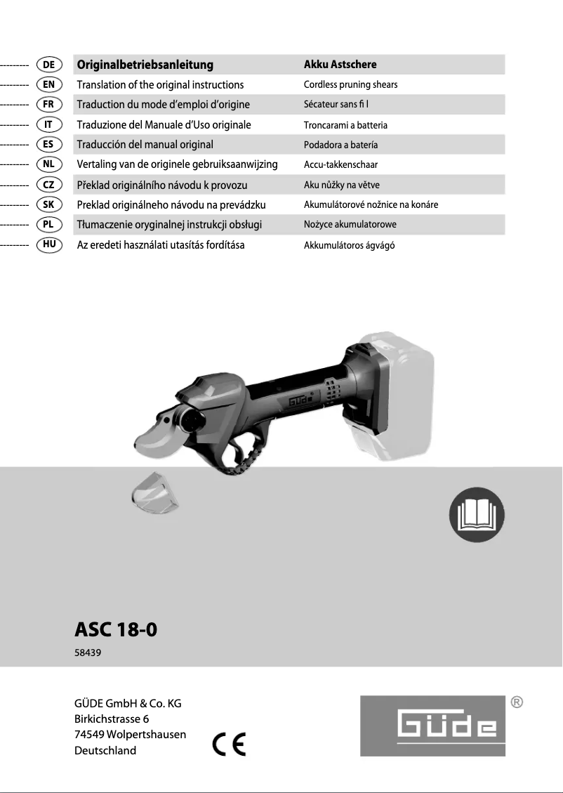 Page n°1 - Manuel utilisateur Güde ASC 18-201-05 K