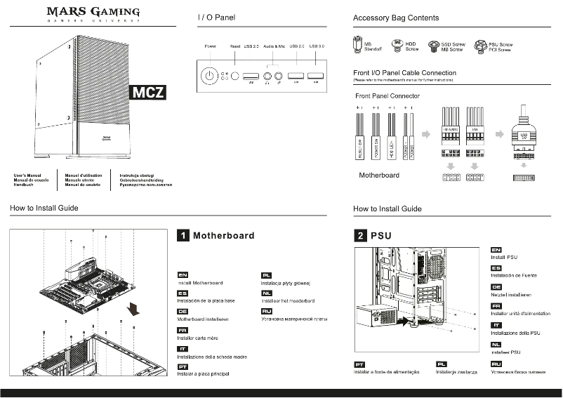 Page 1 de la notice Manuel utilisateur Mars Gaming MCZ