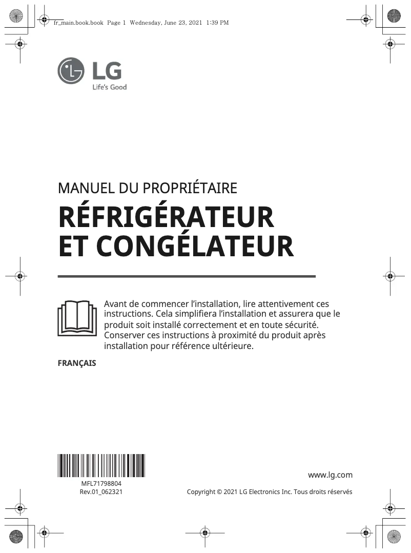 Page n°1 - Manuel utilisateur LG GSLV80DSLF