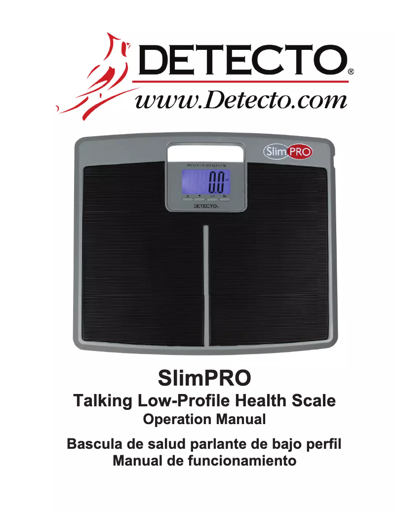 Page 1 de la notice Manuel utilisateur Cardinal Detecto SlimPRO