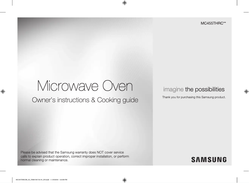 Imagen de la primera página del manual del dispositivo MC455THRCBB