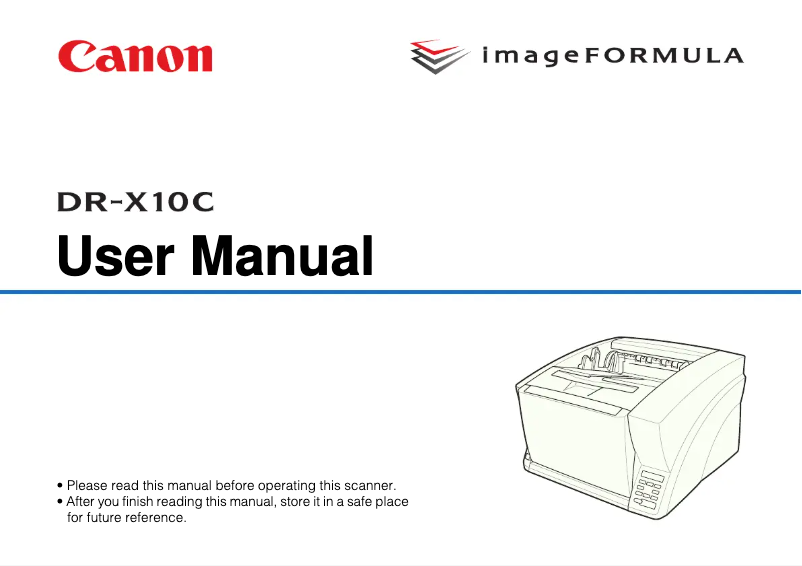 Page 1 de la notice Manuel utilisateur Canon imageFORMULA DR-X10C II