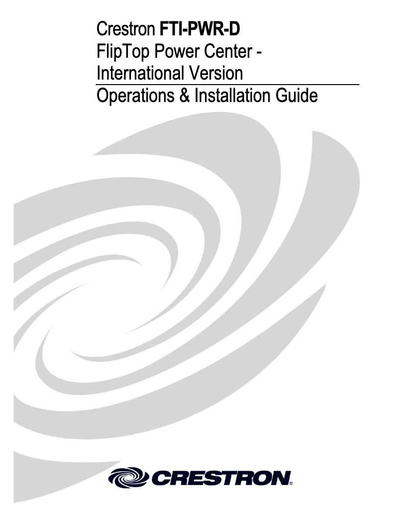 Page 1 de la notice Manuel utilisateur Crestron FTI-PWR-D-B