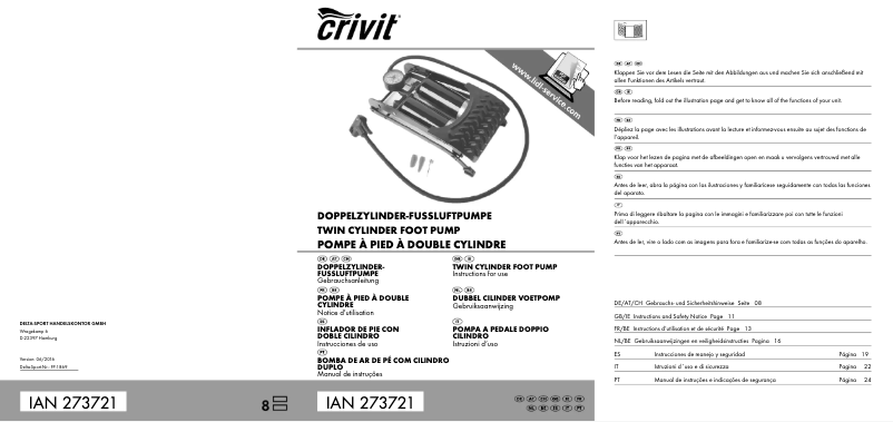 Page n°1 - Manuel utilisateur Crivit FP-1869