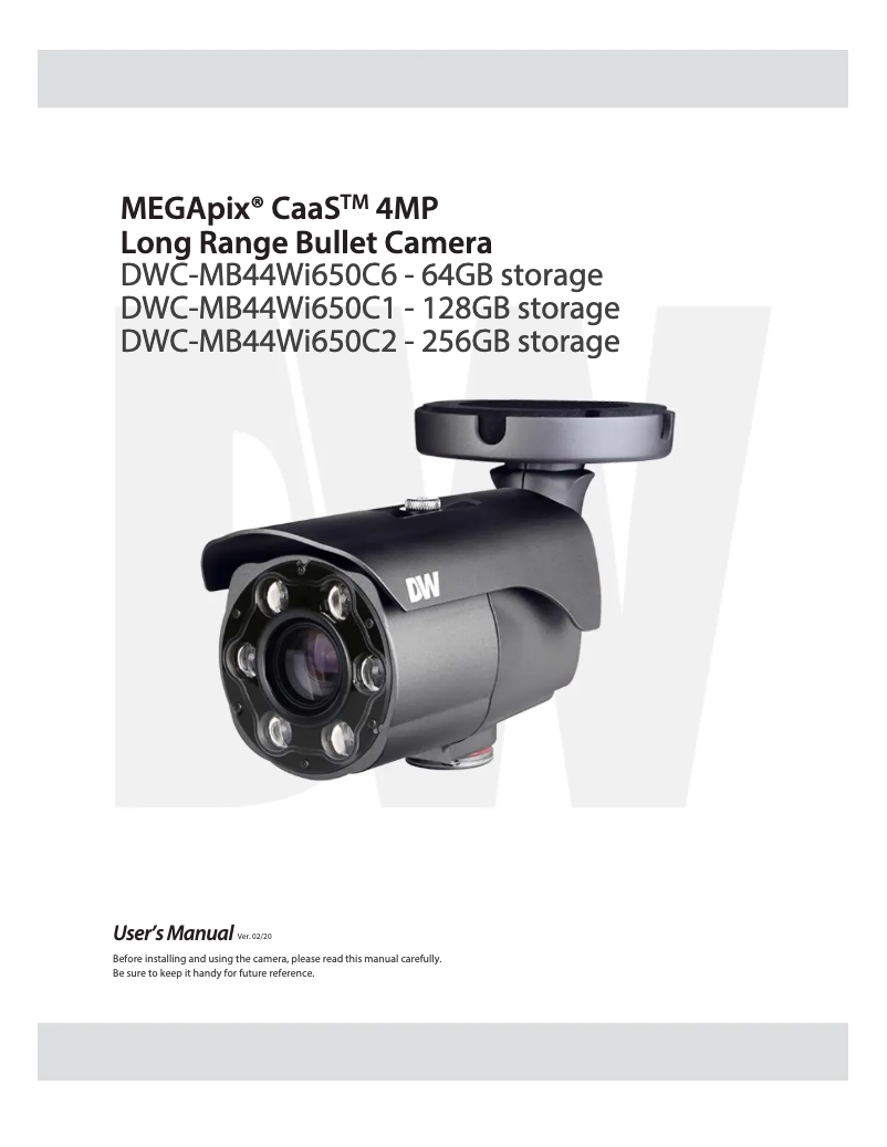 Page n°1 - Manuel utilisateur Digital Watchdog MegaPix CaaS DWC-MB44WI650C1