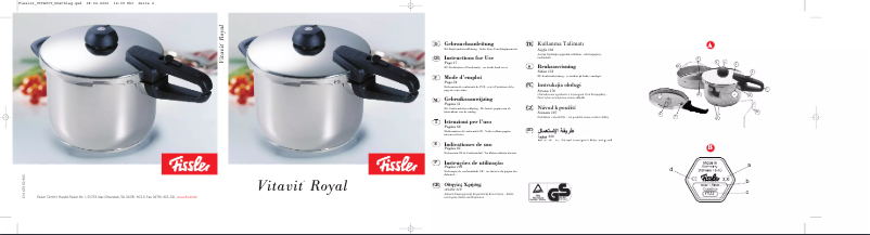 Page 1 de la notice Manuel utilisateur Fissler Vitavit Royal