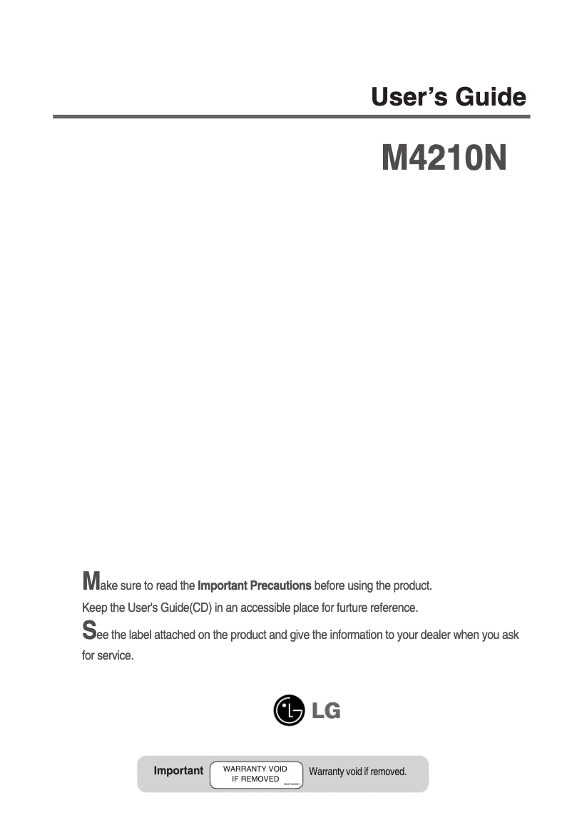 Image de la première page du manuel de l'appareil M4210N-B10J