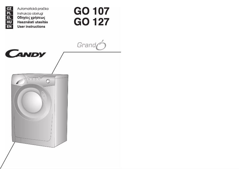 Page n°1 - Manuel utilisateur Candy GO 107-36S