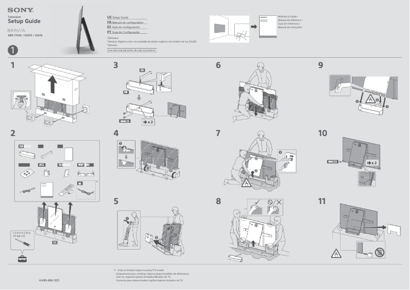 Página 1 del manual Guía de instalación Sony Bravia Oled XBR-55A1E