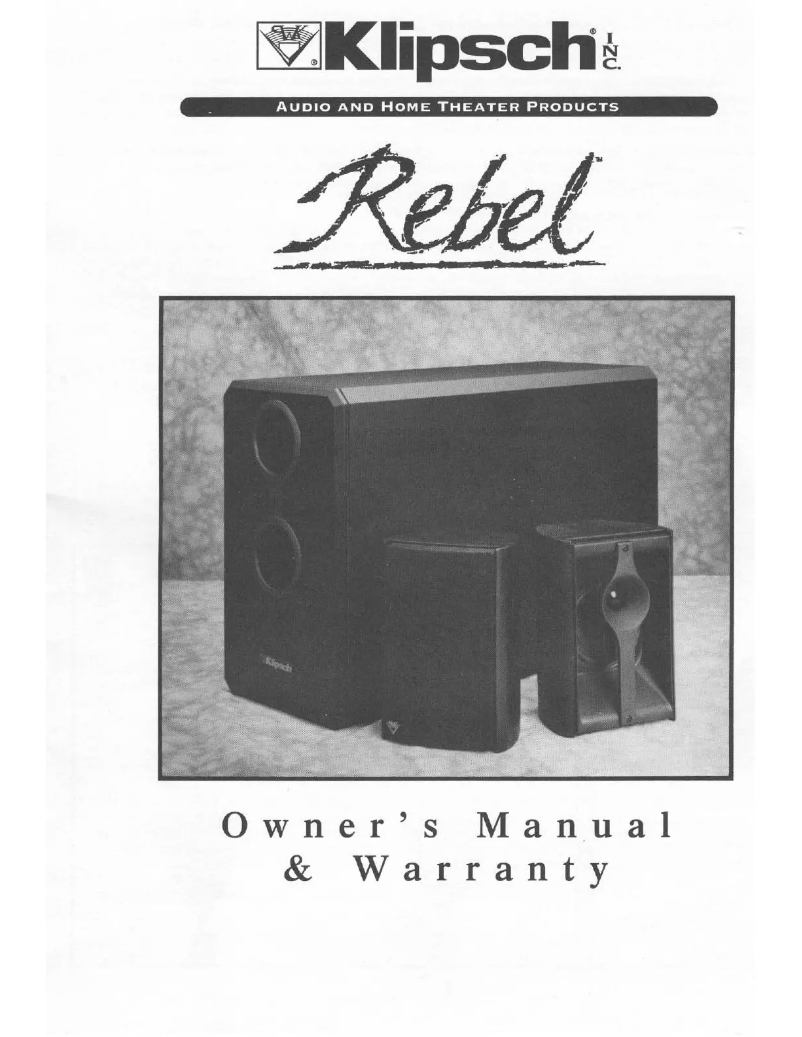 Page 1 de la notice Manuel utilisateur Klipsch Rebel