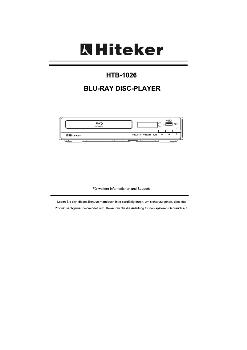 Page 1 de la notice Manuel utilisateur Hiteker HTB-1026