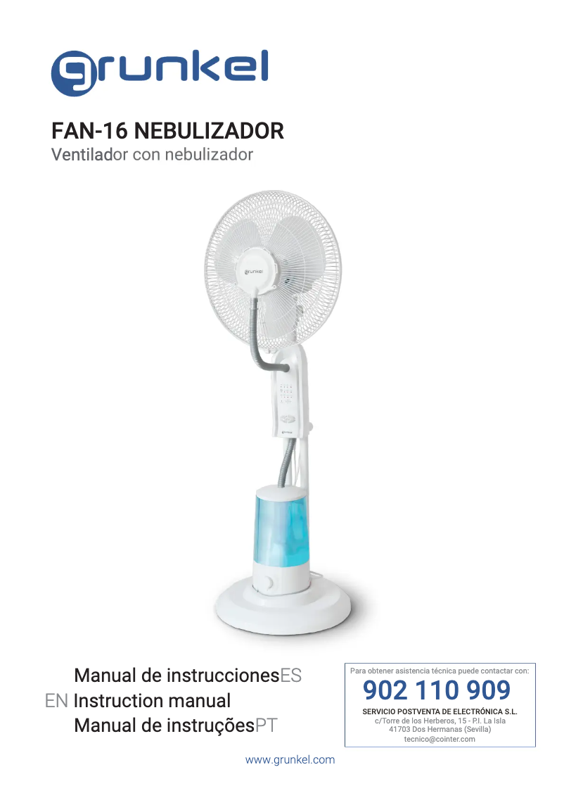 Page n°1 - Manuel utilisateur Grunkel FAN-16NEBULIZADOR