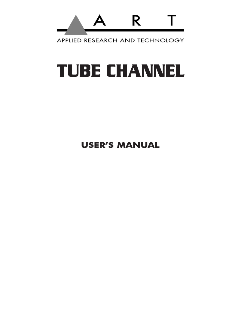 Image de la première page du manuel de l'appareil Tube Channel