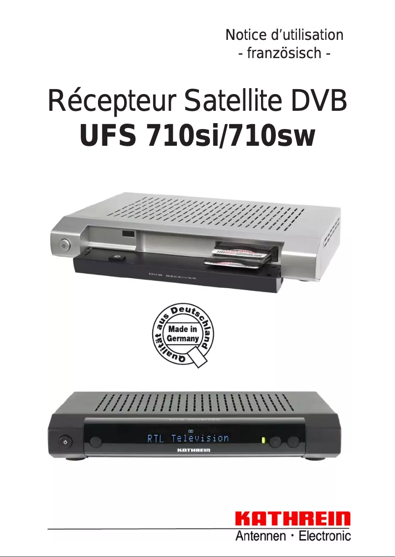 Image de la première page du manuel de l'appareil UFS 710