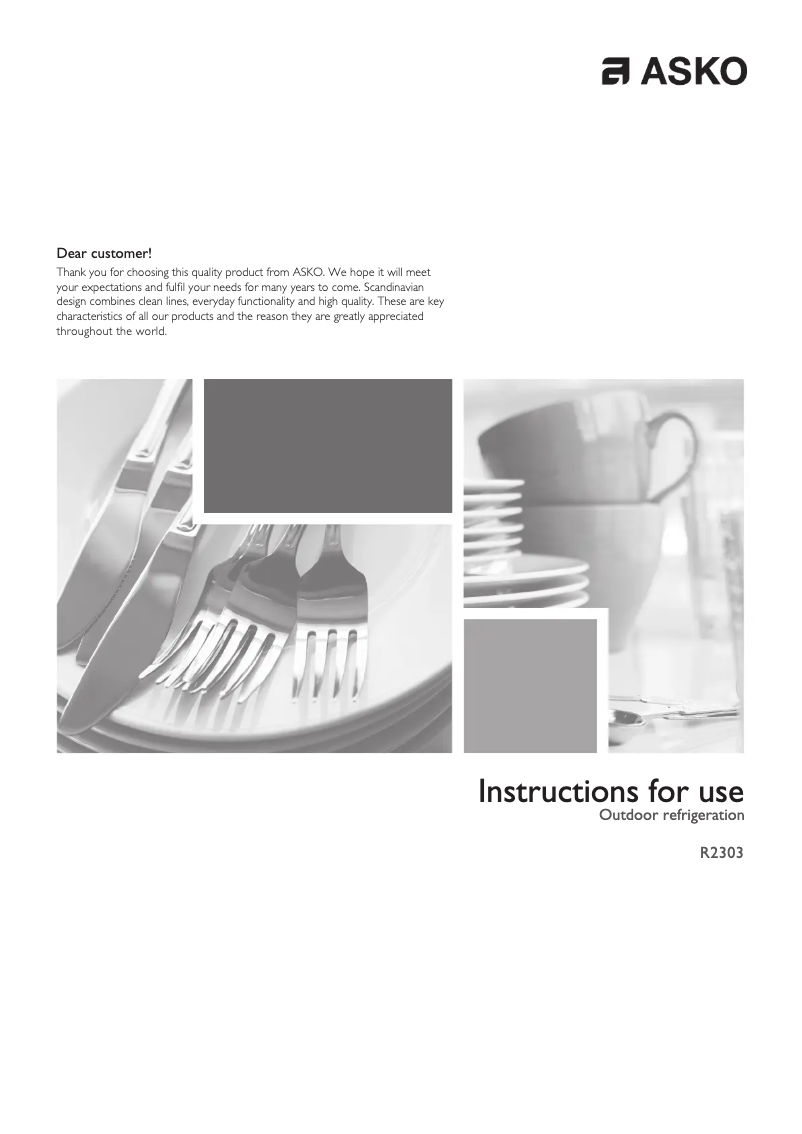 Page 1 de la notice Manuel utilisateur Asko R2303