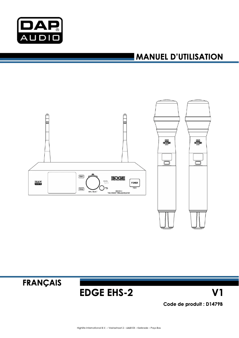 Page n°1 - Manuel utilisateur DAP-Audio EDGE EHS-2