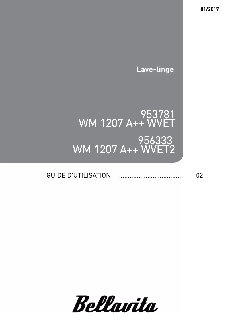 Page n°1 - Manuel utilisateur Bellavita WM 1207 A++ WVET
